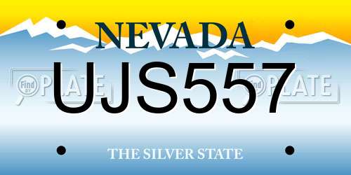 UJS557 Nevada License Plate