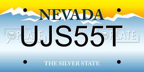 UJS55T Nevada License Plate