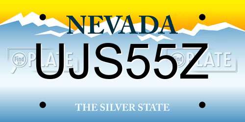 UJS55Z Nevada License Plate