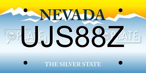UJS88Z Nevada License Plate