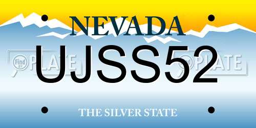 UJSS52 Nevada License Plate
