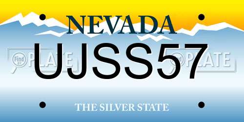 UJSS57 Nevada License Plate