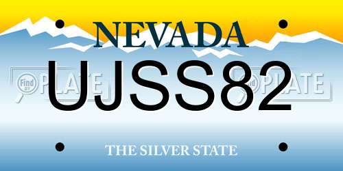 UJSS82 Nevada License Plate