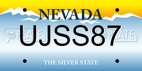 UJSS87 Nevada License Plate