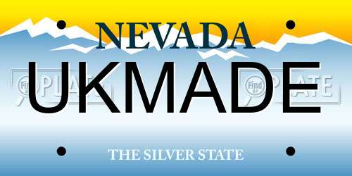 UKMADE Nevada License Plate
