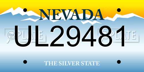 UL29481 Nevada License Plate
