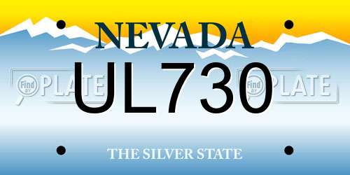 UL730 Nevada License Plate