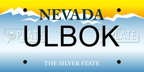 ULBOK Nevada License Plate