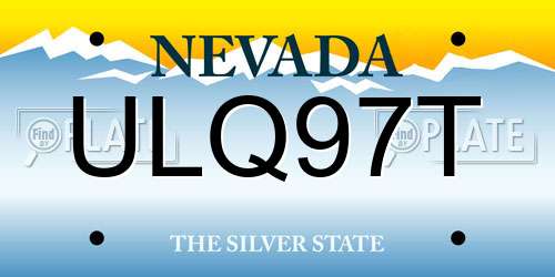 ULQ97T Nevada License Plate