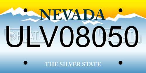 ULV08050 Nevada License Plate