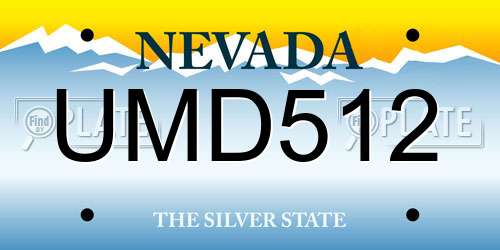 UMD512 Nevada License Plate