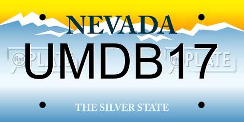 UMDB17 Nevada License Plate