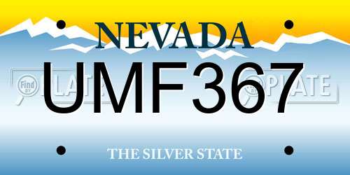 UMF367 Nevada License Plate