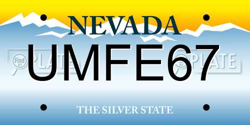 UMFE67 Nevada License Plate