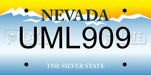 UML909 Nevada License Plate