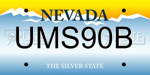 UMS90B Nevada License Plate