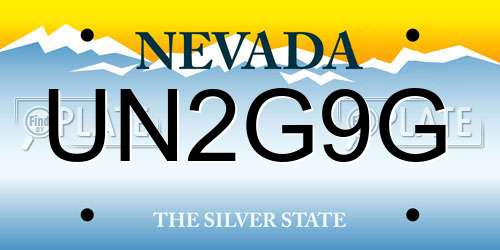 UN2G9G Nevada License Plate