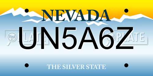 UN5A6Z Nevada License Plate