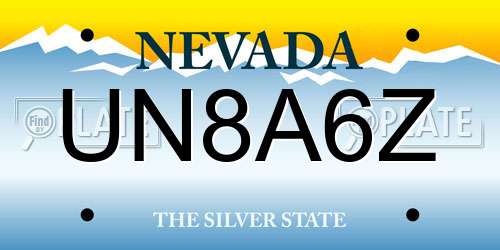 UN8A6Z Nevada License Plate