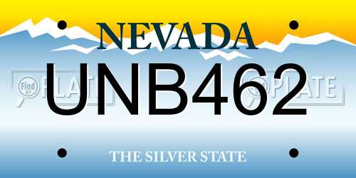 UNB462 Nevada License Plate