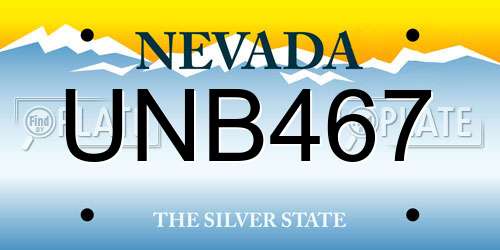 UNB467 Nevada License Plate