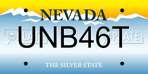 UNB46T Nevada License Plate
