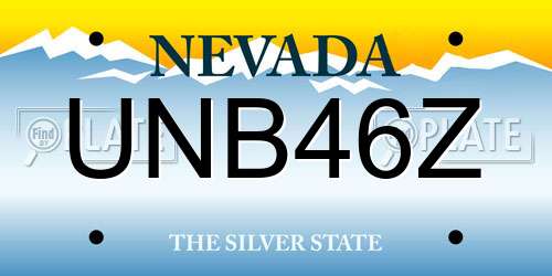 UNB46Z Nevada License Plate