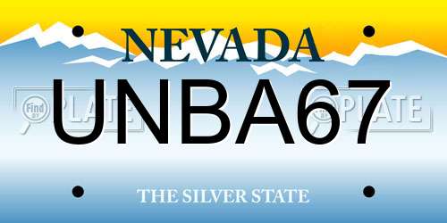 UNBA67 Nevada License Plate