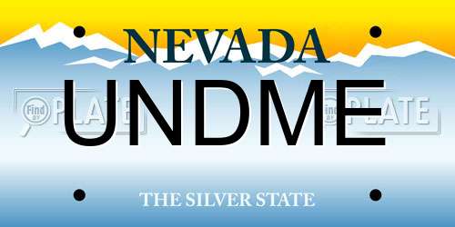 UNDME Nevada License Plate