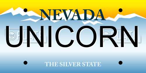 UNICORN Nevada License Plate