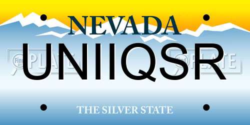 UNIIQSR Nevada License Plate