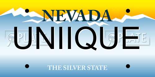 UNIIQUE Nevada License Plate