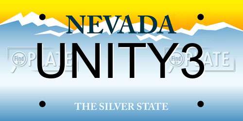 UNITY3 Nevada License Plate