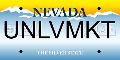 UNLVMKT Nevada License Plate