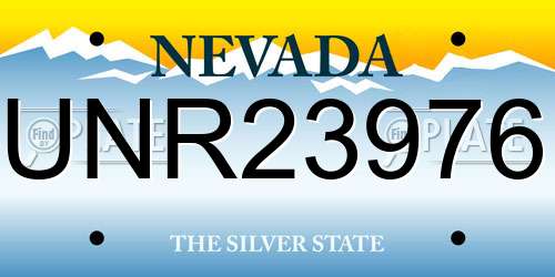 UNR23976 Nevada License Plate