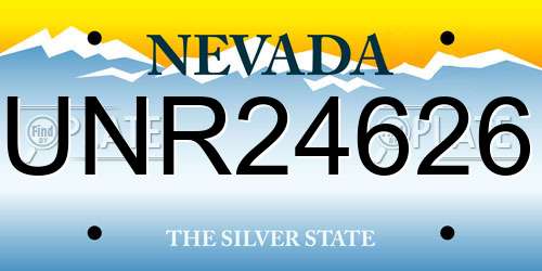 UNR24626 Nevada License Plate