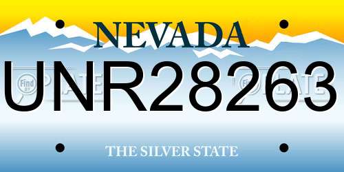 UNR28263 Nevada License Plate