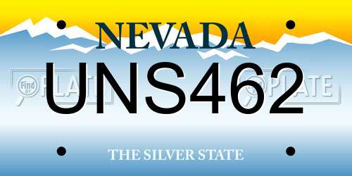UNS462 Nevada License Plate