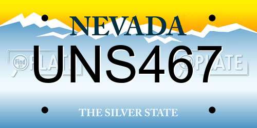 UNS467 Nevada License Plate