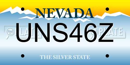 UNS46Z Nevada License Plate