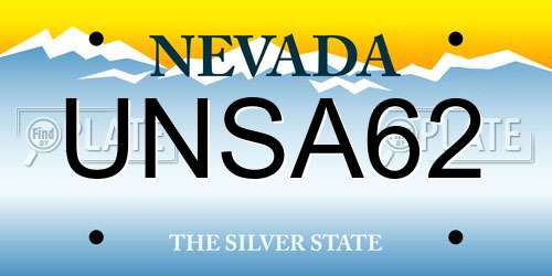 UNSA62 Nevada License Plate