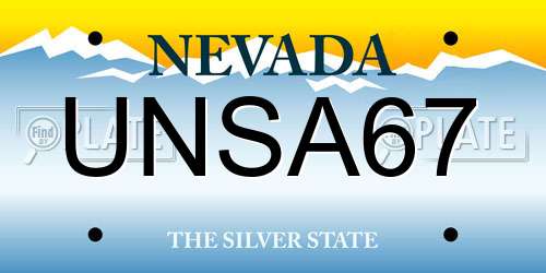 UNSA67 Nevada License Plate