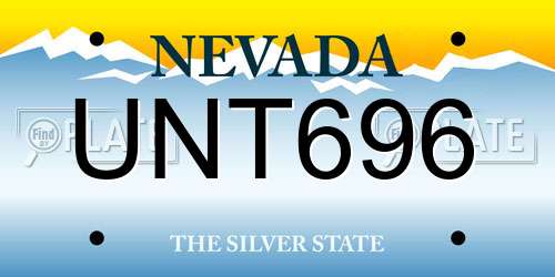 UNT696 Nevada License Plate