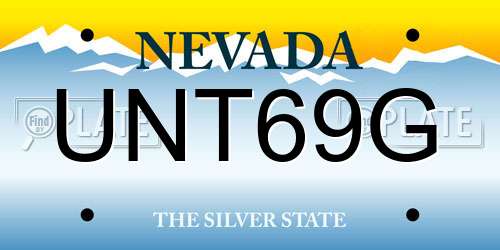 UNT69G Nevada License Plate