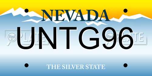 UNTG96 Nevada License Plate