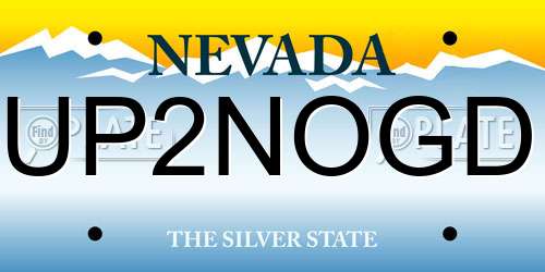 UP2NOGD Nevada License Plate