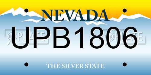 UPB1806 Nevada License Plate