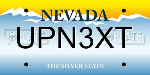 UPN3XT Nevada License Plate
