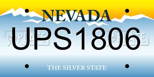 UPS1806 Nevada License Plate