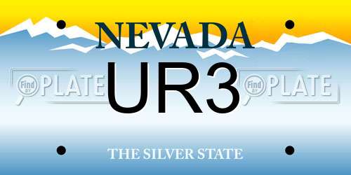 UR3 Nevada License Plate
